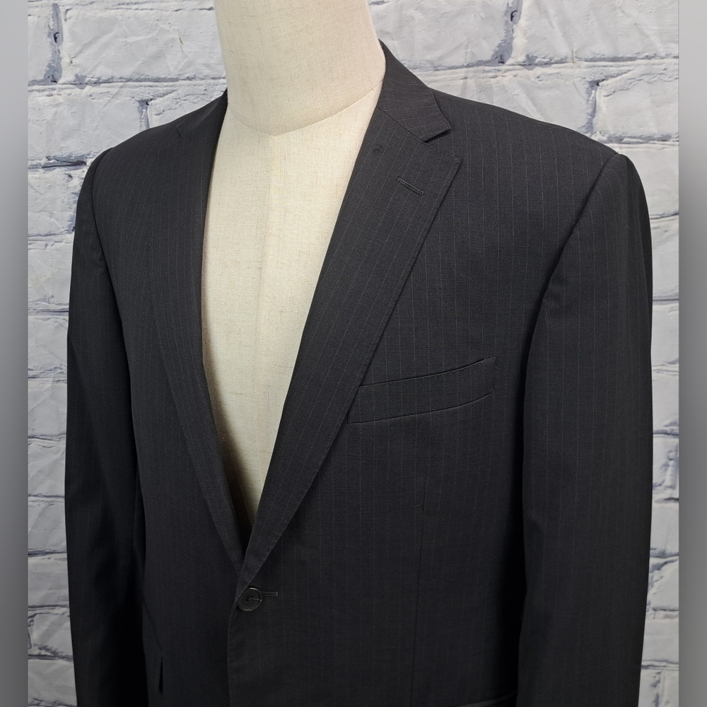 Z Zegna Men's Blazer Sport Coat Jacket City Gray Striped 100% Wool 40R - Picture 6 of 16